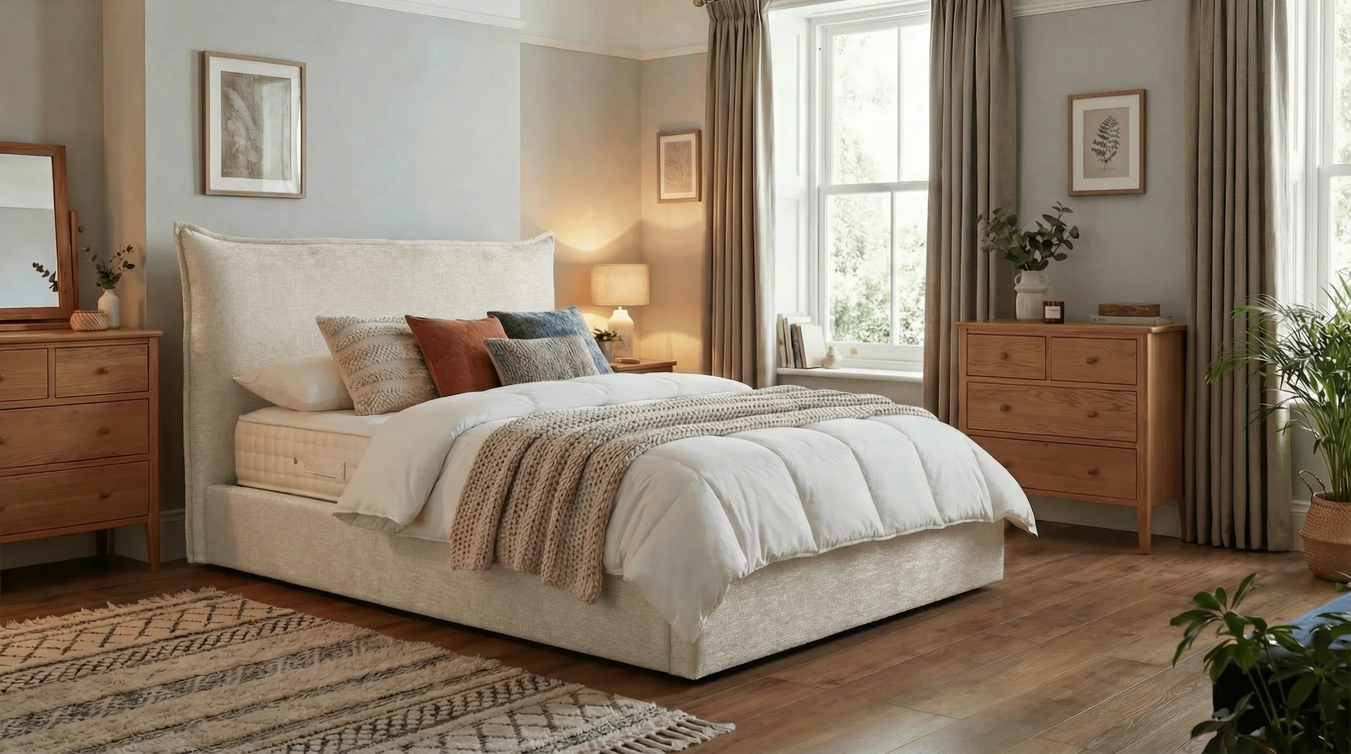 Berkley Pillow Back Manual Storage Bed in Infinity Pearl - Image 3