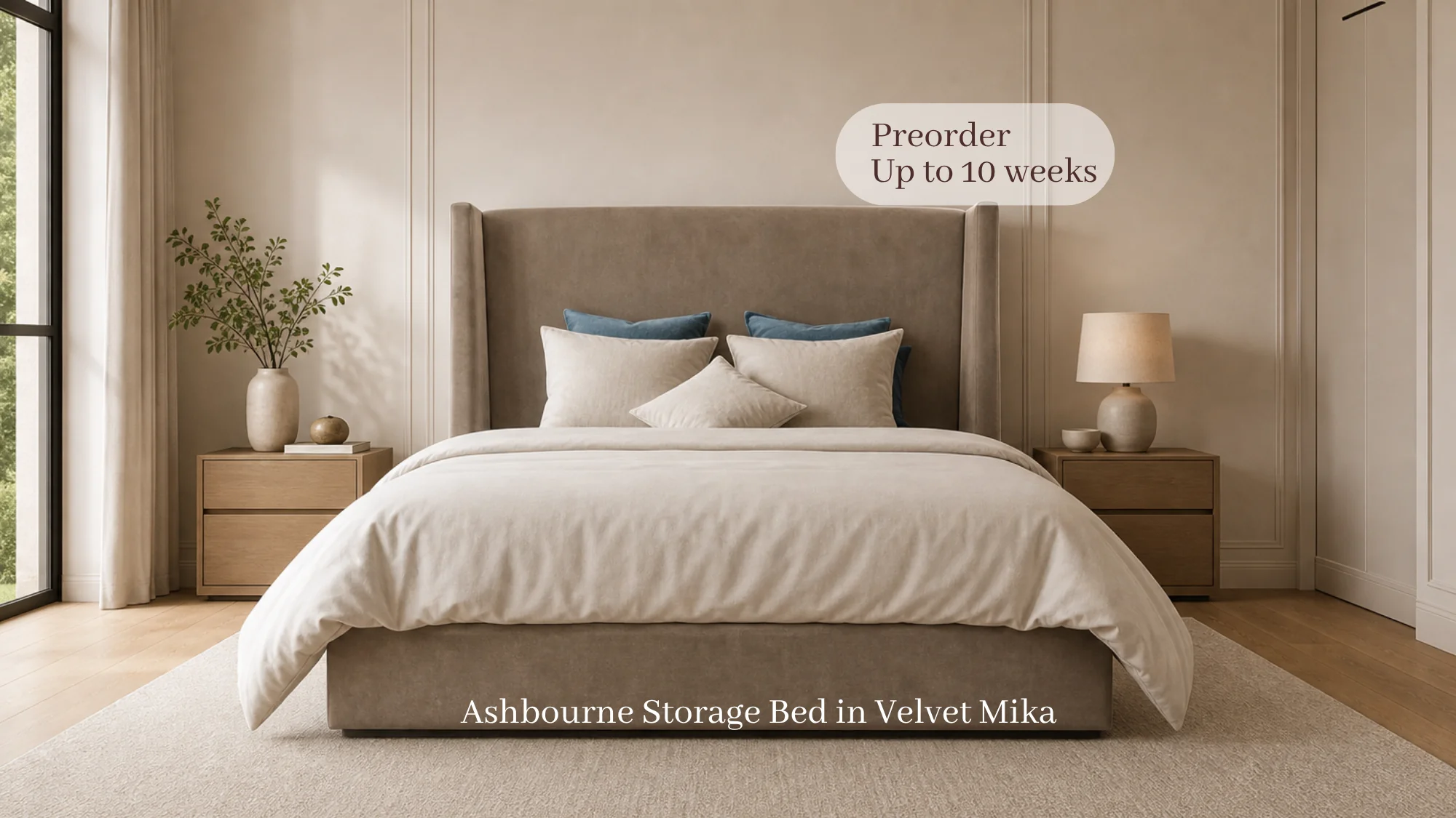 Stocked Ashbourne 5’0 King Size Storage Velvet Mika - Image 2